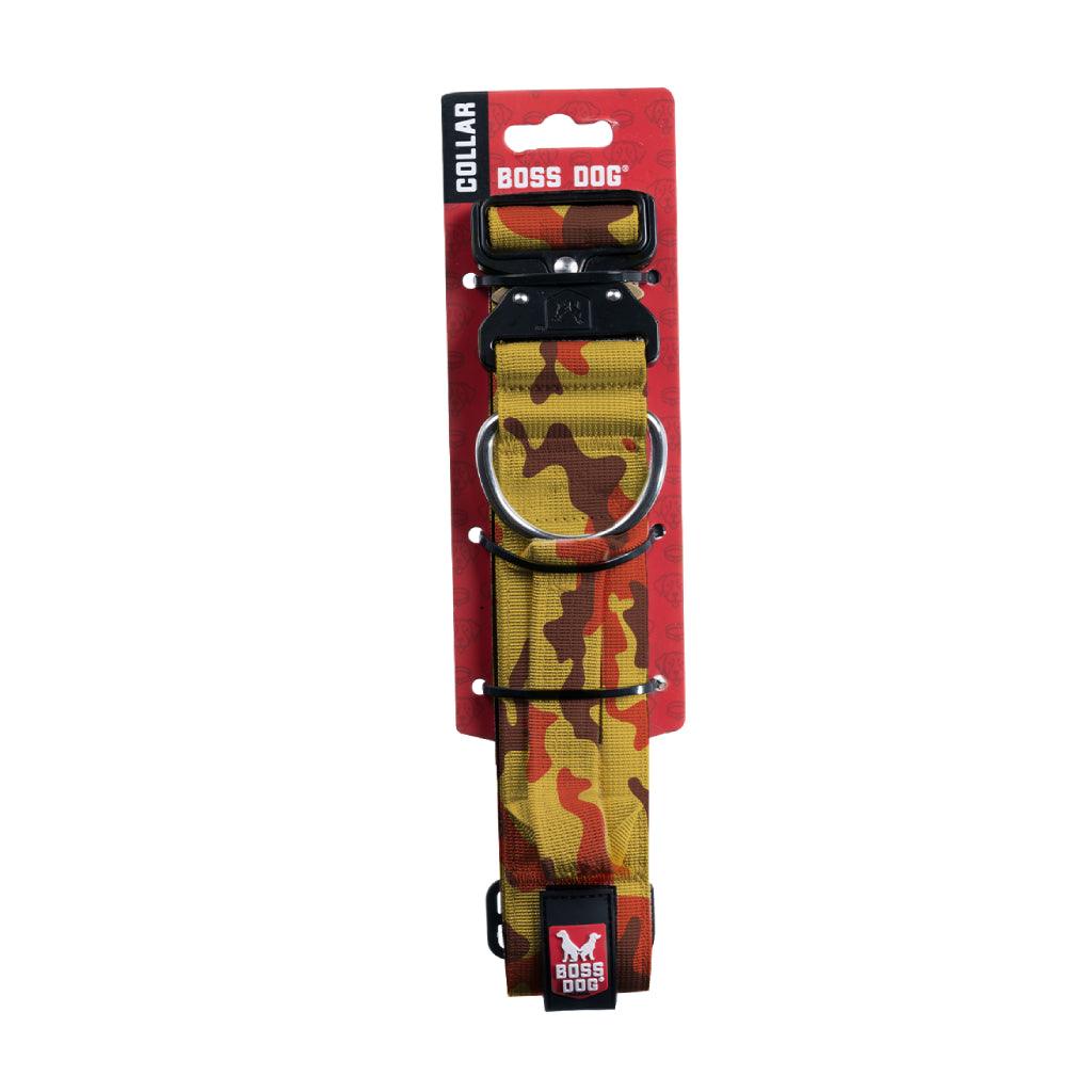 Boss Dog Collar M- Orange Camo