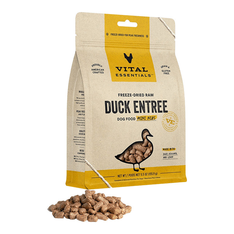 VITAL ESSENTIALS DOG FREEZE-DRIED MINI NIBBLETS DUCK 5.5oz