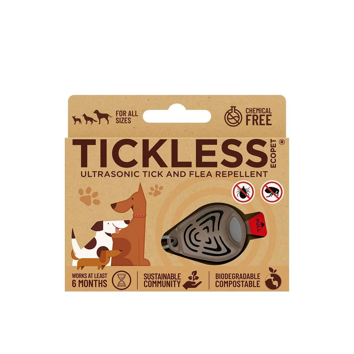 Tickless Ultrasonic Tick & Flea - Brown - Biodegradable