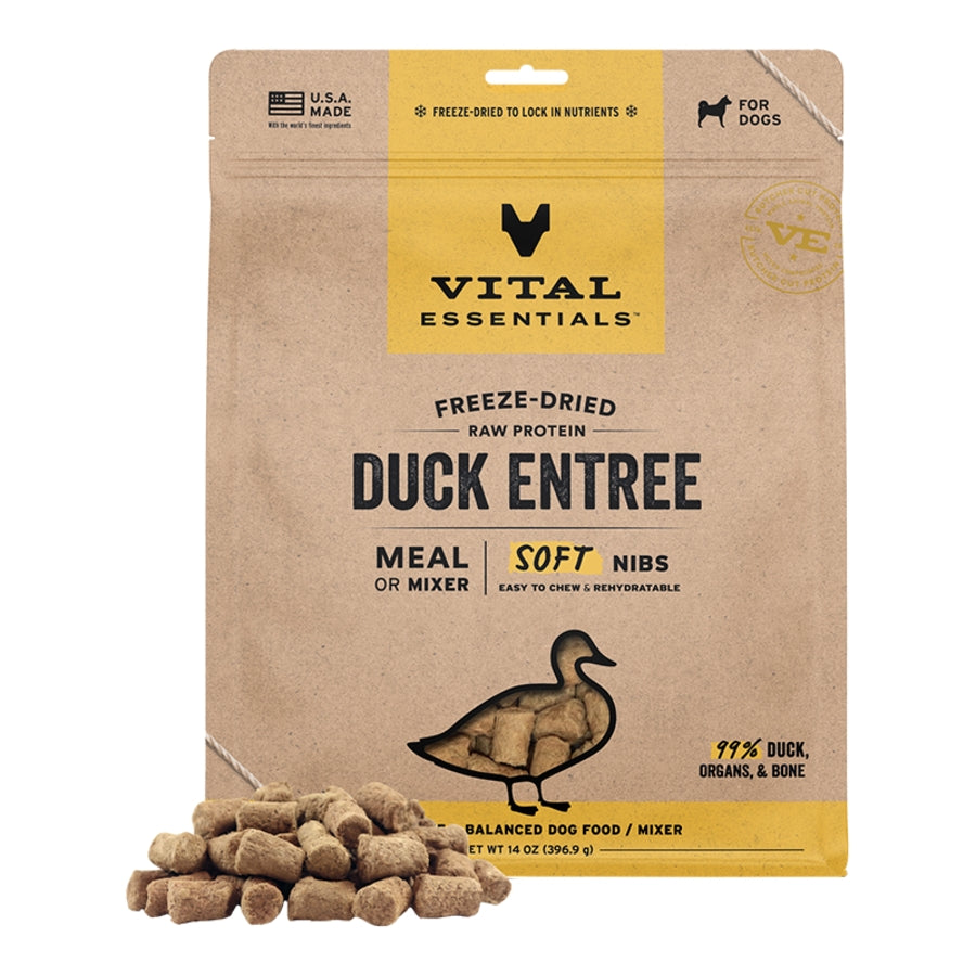 VITAL ESSENTIALS DOG FREEZE-DRIED SOFT NIBS DUCK 14oz