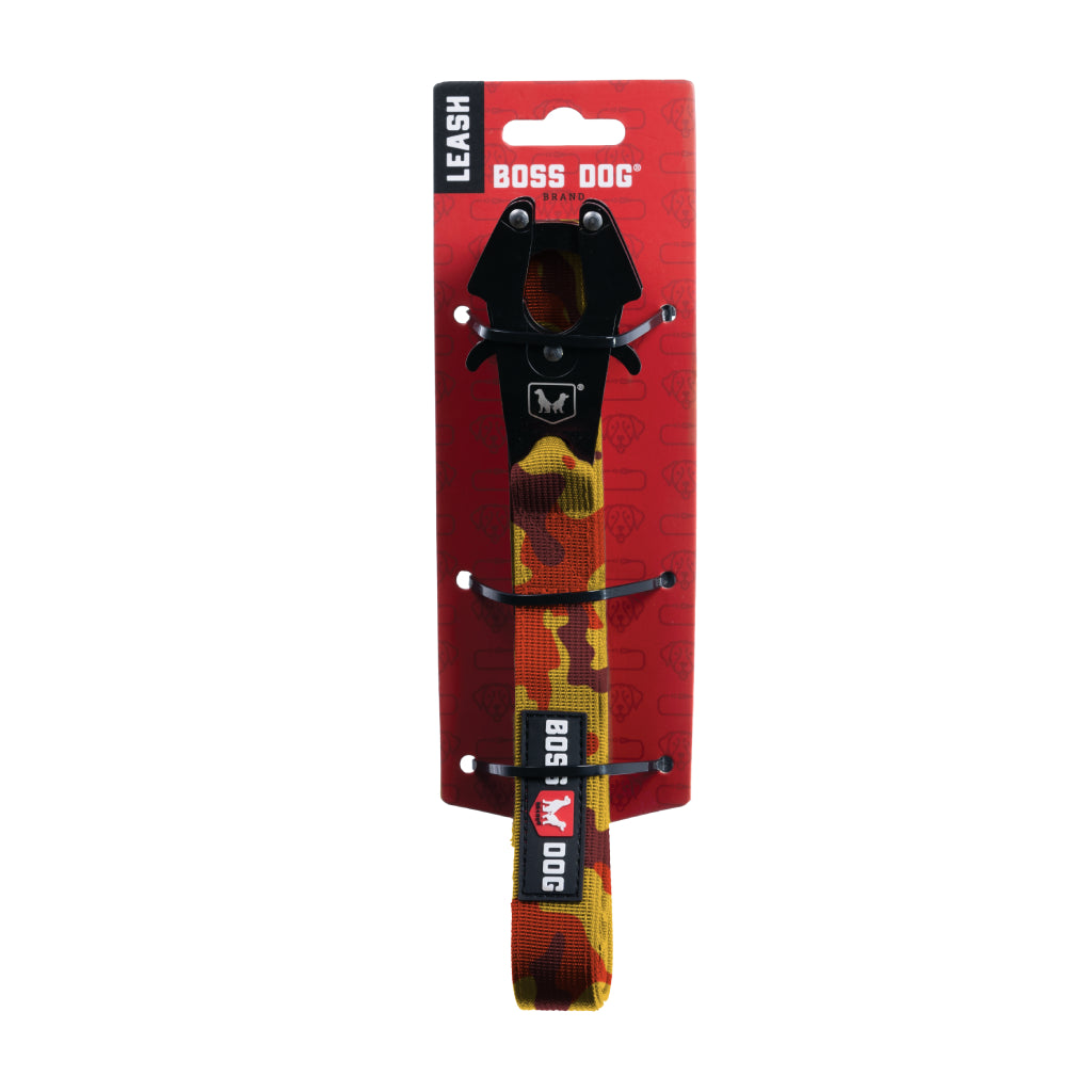 Boss Dog Leash 4FT Orange Camo