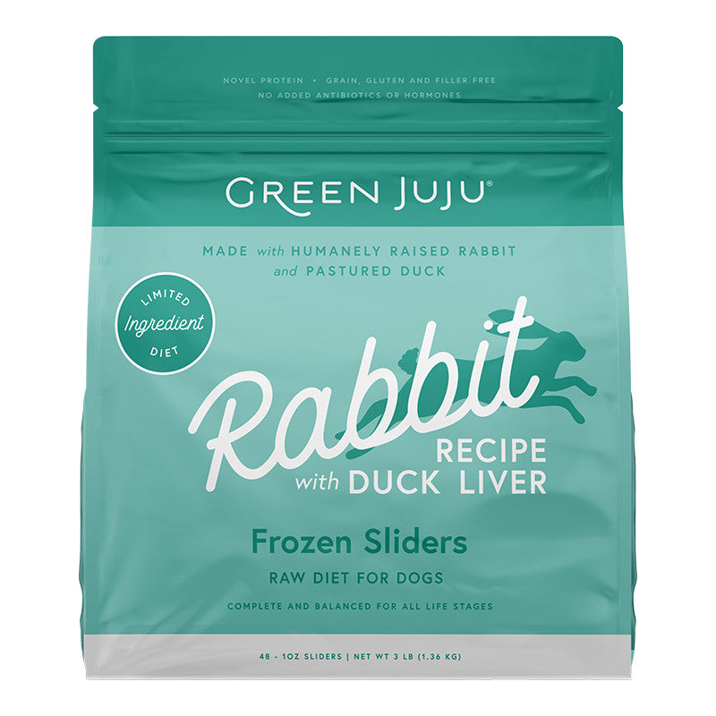 Green JuJu Frozen 1oz Rabbit w/ Duck Liver Sliders 3lb