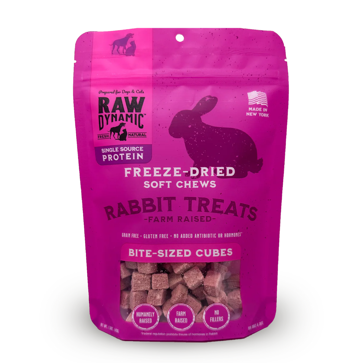 Raw Dynamic Freeze-Dried Rabbit Treats 1.5oz