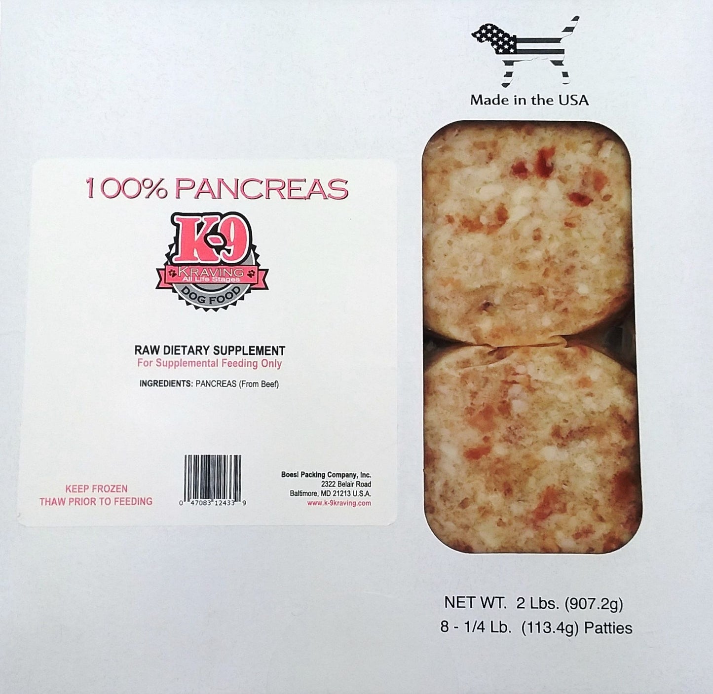 K9 Kraving Pancreas Patties