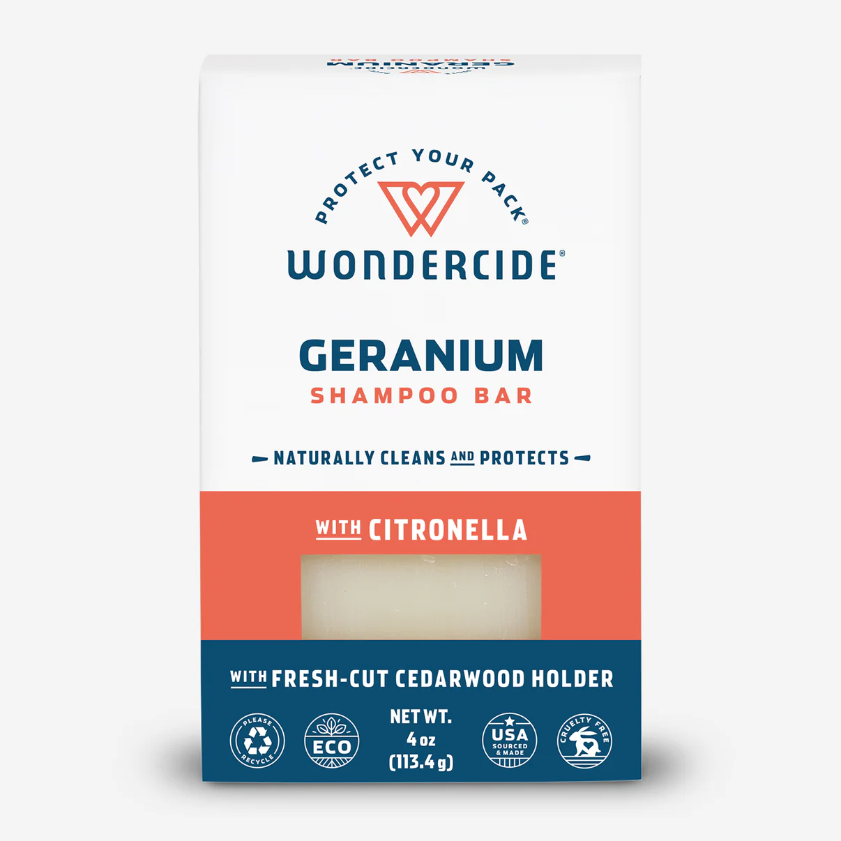 Wondercide Flea & Tick Geranium Shampoo 4oz Bar