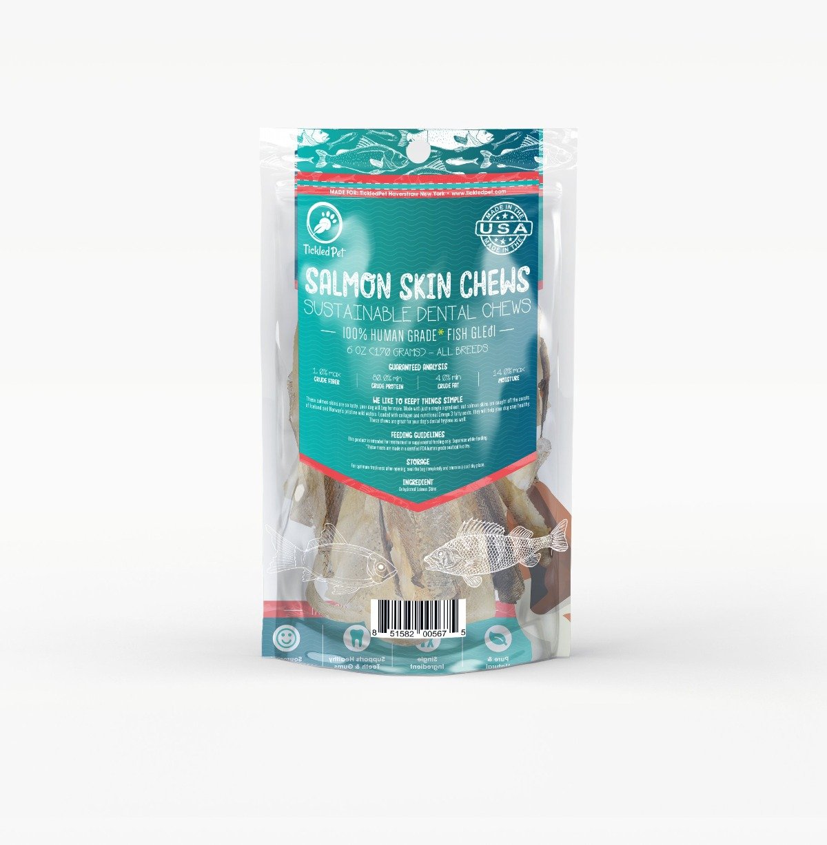 Tickled Pet Salmon Skin Flats 6oz