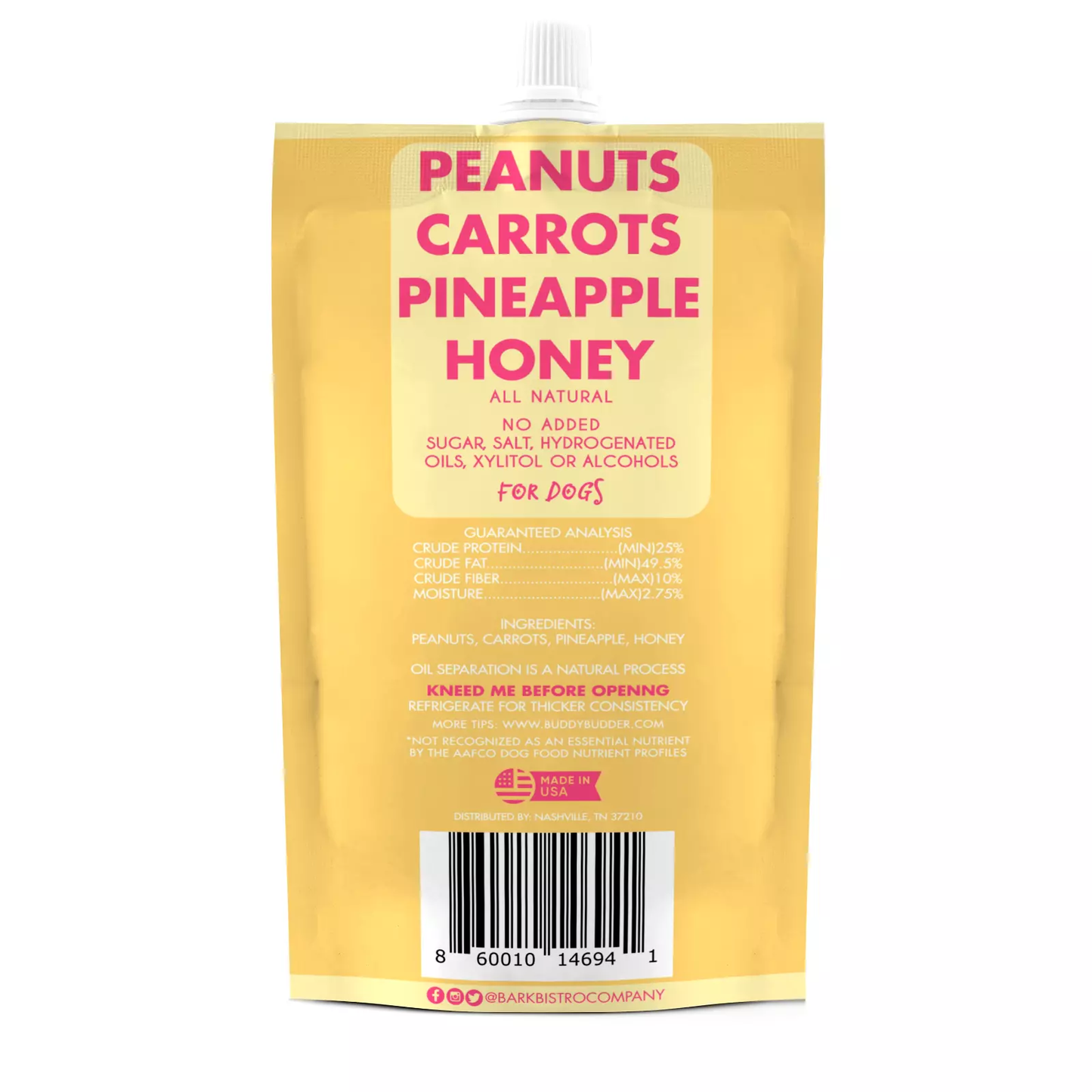Carrot Cake - Bark Bistro Buddy Budder 4oz Squeeze