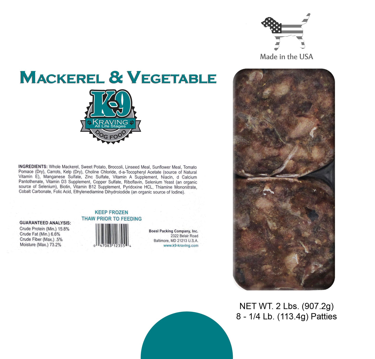 K9 Kraving Mackerel Patties