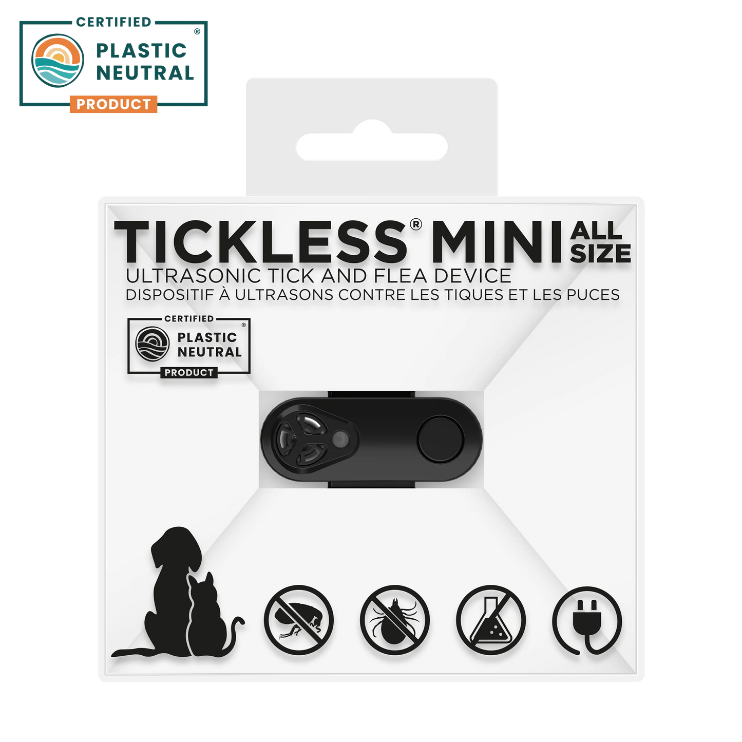 Tickless Ultrasonic Tick & Flea - Rechargeable - Black