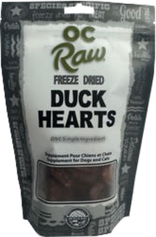 OC Raw Freeze Dried Duck Hearts 4oz