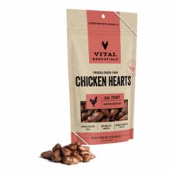 VITAL ESSENTIALS DOG FREEZE-DRIED TREAT CHICKEN HEARTS 3.75
