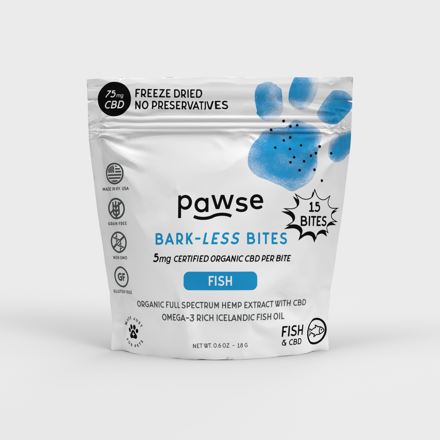 Pawse - Trial Size Barkless Bites - Fish (Asian Carp & Catfish)