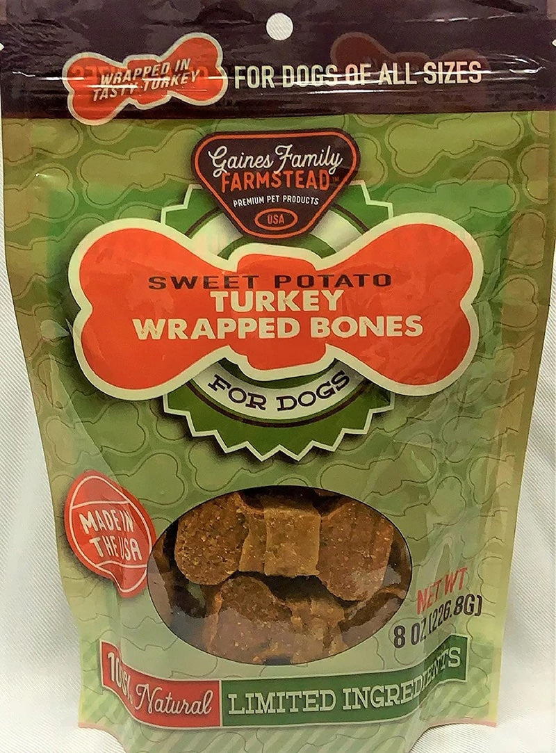 Gaines Sweet Potato Turkey Wrapped Bone 8oz