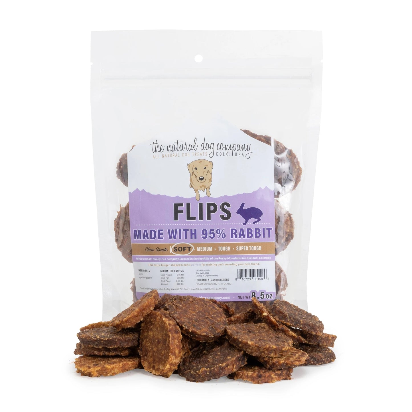 Tuesdays Natural Dog Company Rabbit Flips 8.5oz