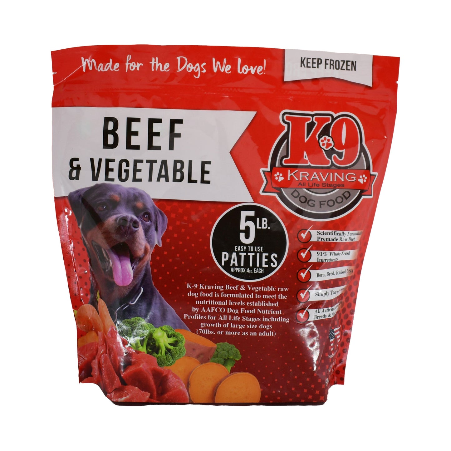 K9 Kraving 5lb Beef Patties