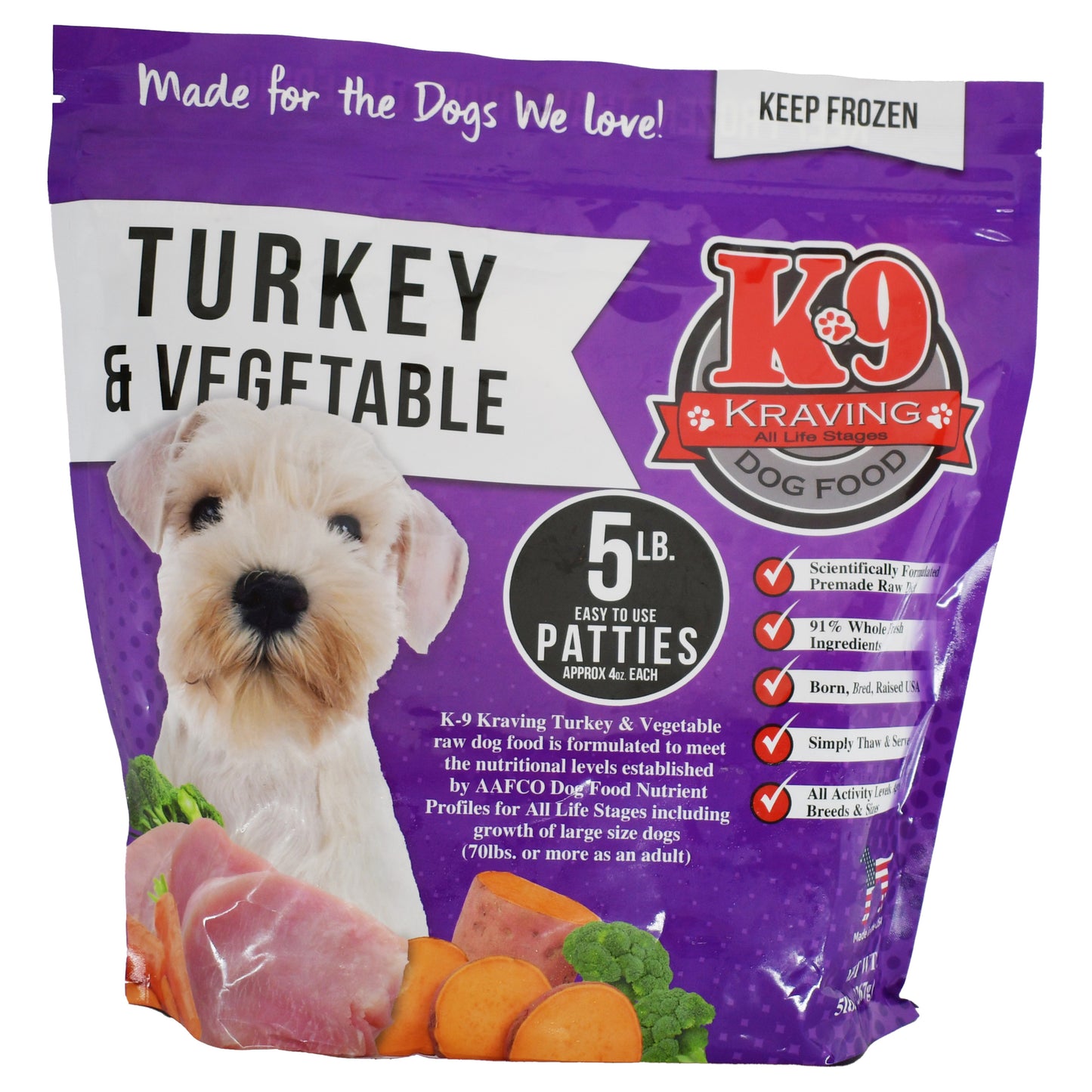 K9 Kraving 5lb Turkey Patties