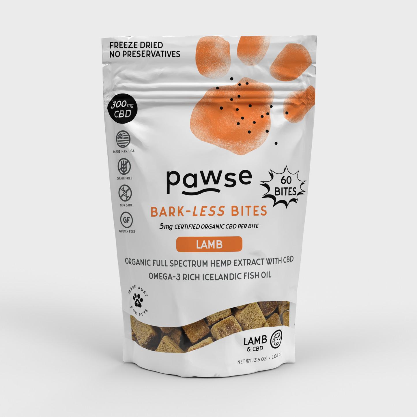 Pawse - Barkless Bites 60ct - Lamb