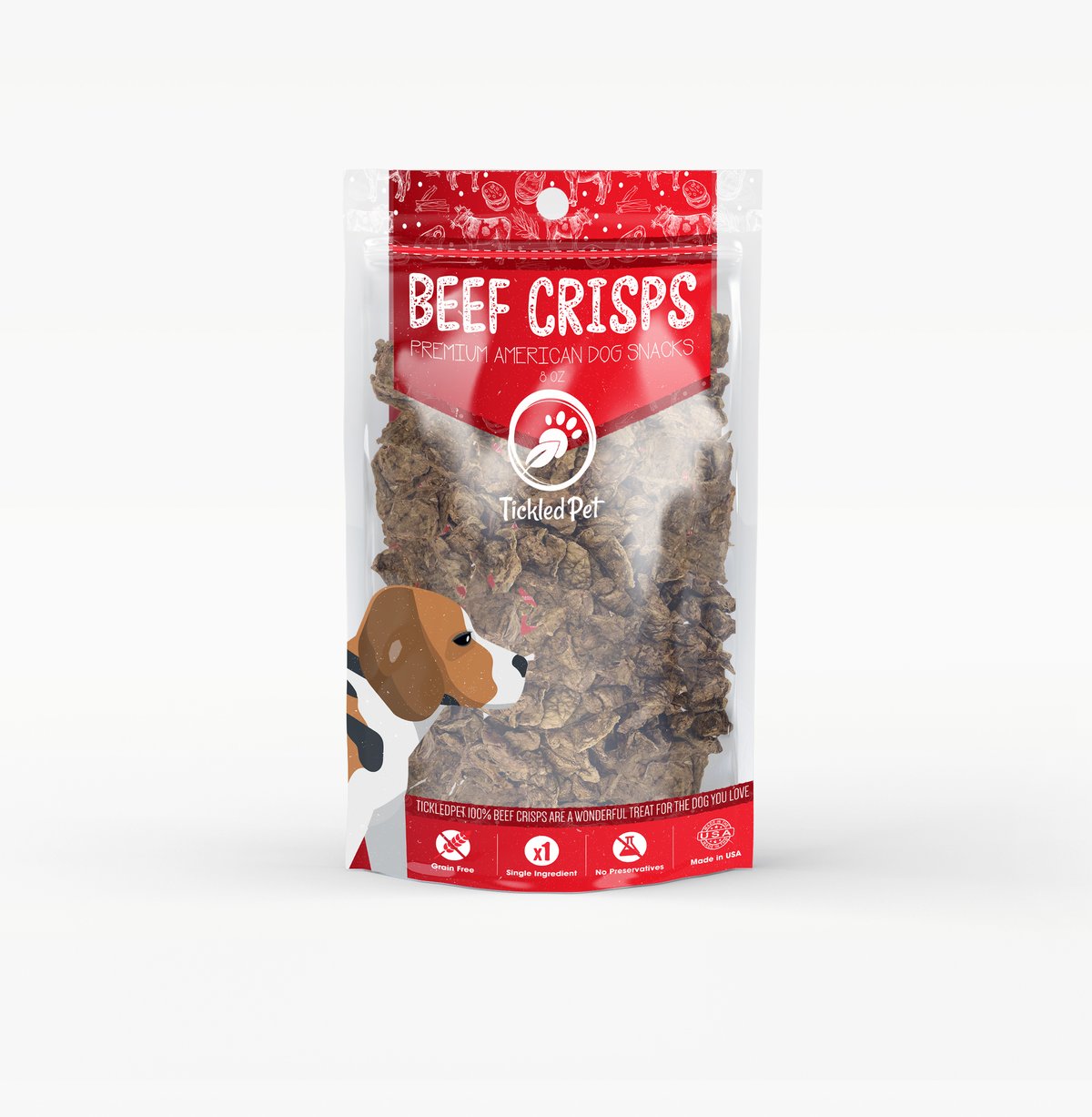 Tickled Pet Beef Crisps 8oz