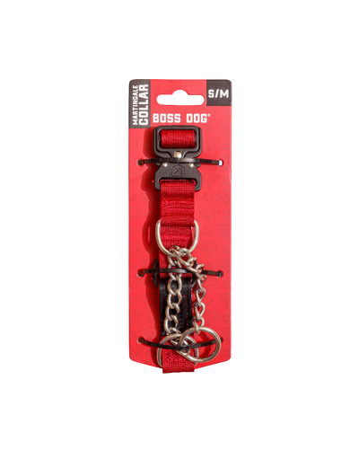 Boss Dog Tactical Martingale Collar 1" - Small/Medium- Red