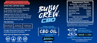 Bully Crew CBD - CBD Oil & Glucosamine 2000mg