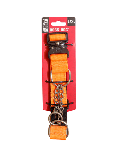 Boss Dog Tactical Martingale Collar 1.5" - Large/XL- Hunter Orange