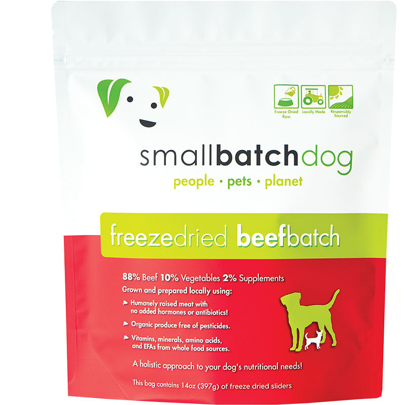 Small Batch Dog Freeze-Dried Beef Batch Slider 14oz