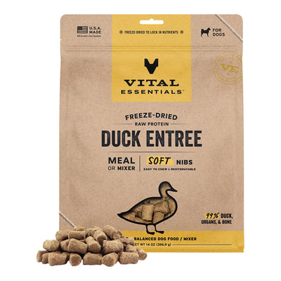 VITAL ESSENTIALS DOG FREEZE-DRIED SOFT NIBS DUCK 14oz