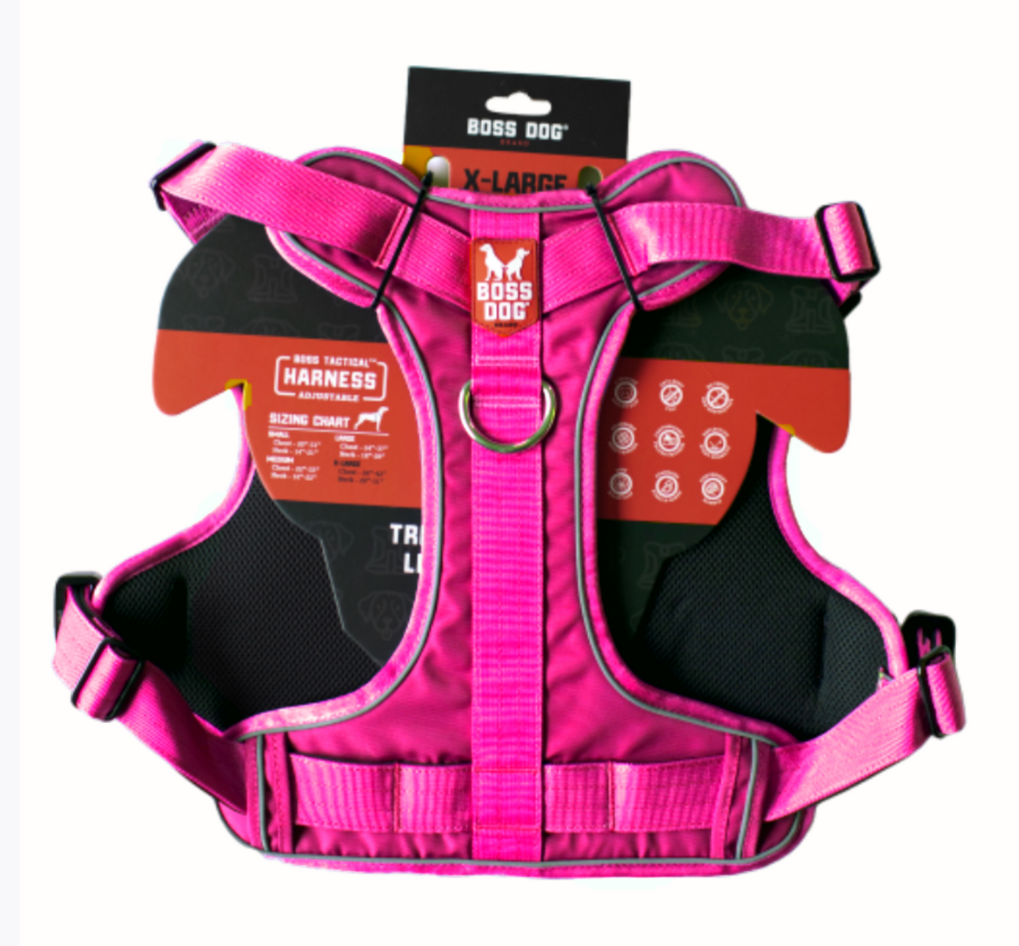 Boss Dog Tactical Harness - XLarge - Hot Pink