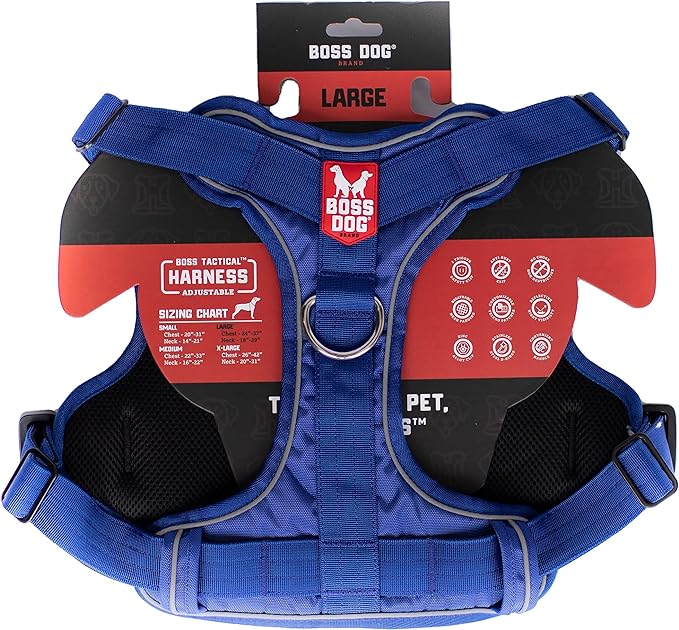 Boss Dog Tactical Harness - Large - Blue