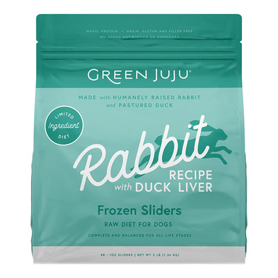 Green JuJu Frozen 1oz Rabbit w/ Duck Liver Sliders 3lb