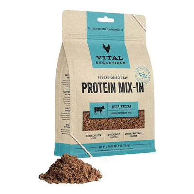 VITAL ESSENTIALS DOG FREEZE DRIED TOPPER GROUND BEEF 6oz