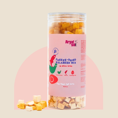 Arya Sit- Freeze Dried Balanced Mix Bites 10oz (Chicken, Salmon, & Yolk)