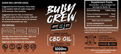 Bully Crew CBD - CBD Oil & Turkey Tail 1000mg