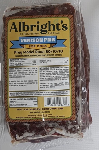 Albright's 2lb PMR Venison with Beef Organs (80/10/10)
