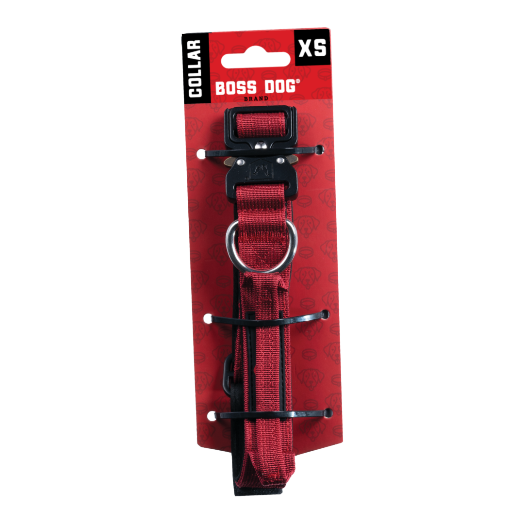 Boss Dog Tactical Collar 1" - X-Small - Red