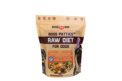 Boss Dog Complete Raw Frozen Chicken Diet Patties 6lb