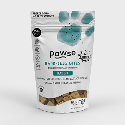 Pawse- Barkless Bites 60ct - Rabbit